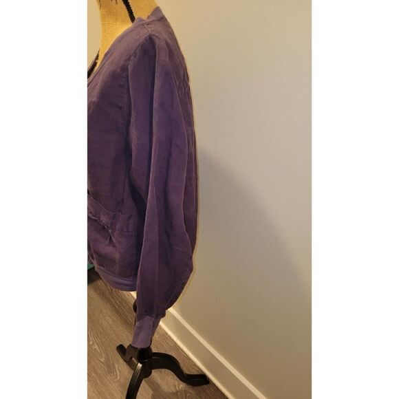 Pete & Greta Johnny Was Snap Front Pima Cotton Top Jacket Purple L Bohemian - Picture 3 of 9